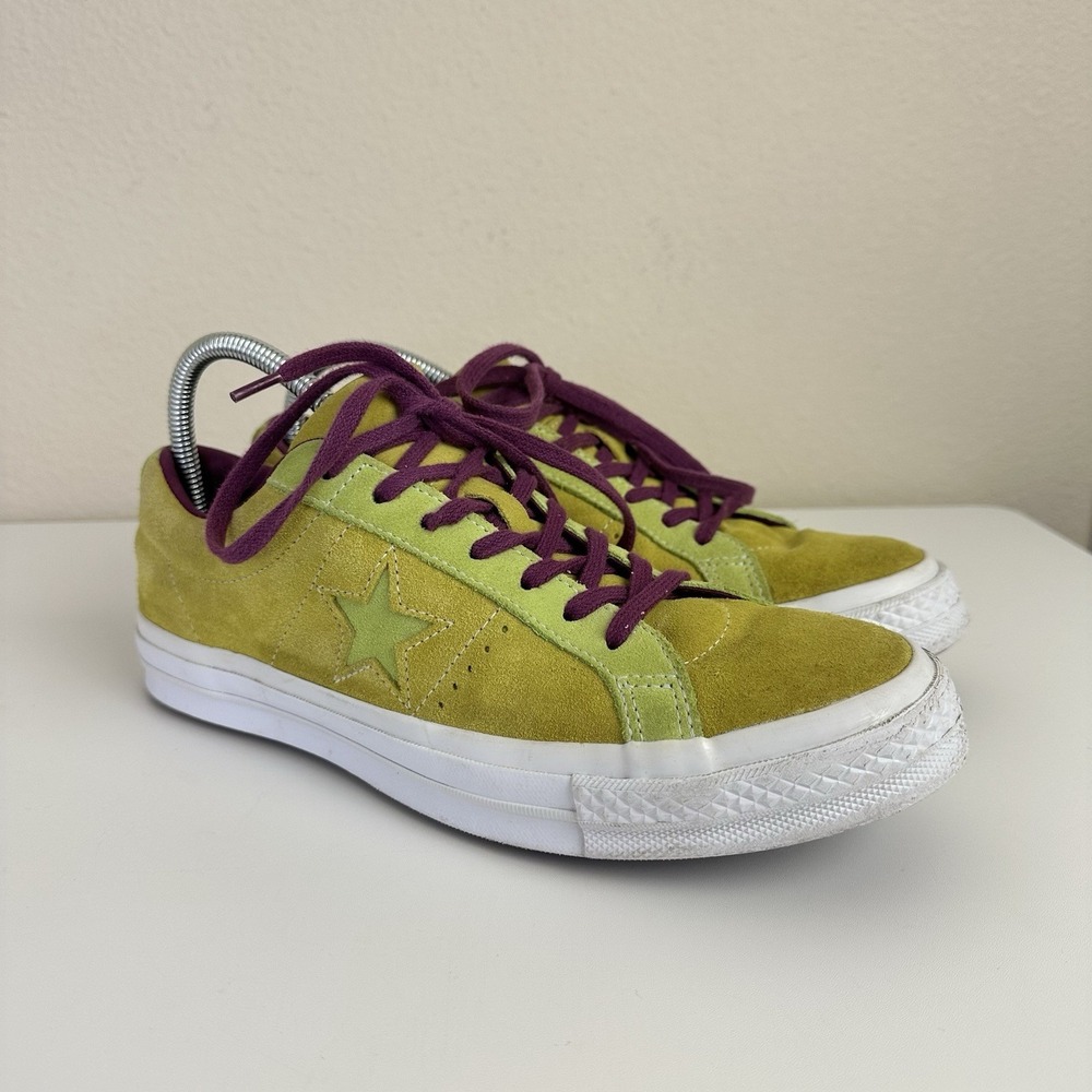 Converse Suede One Star OX Low Top Yellow Purple Apple Green Mens 9 / Womens 11‎